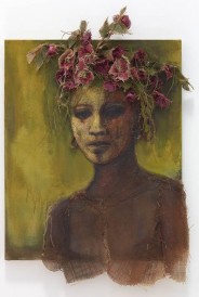 African Youth With Pink Flower Headdress